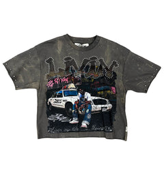 BKYS Livin F-Terry Cropped Tee Grey T1440 | Pro Feet