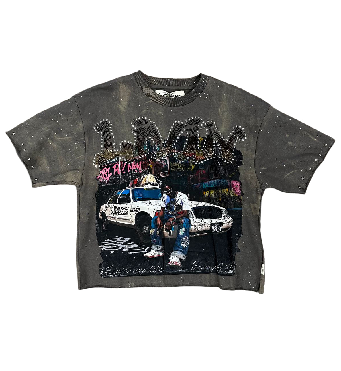 BKYS Livin F-Terry Cropped Tee Grey T1440 | Pro Feet