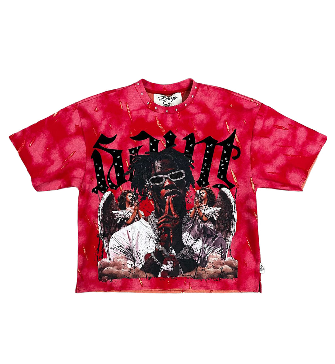 BKYS SAINT Double Side Cropped T-Shirt Red T1479 | Pro Feet