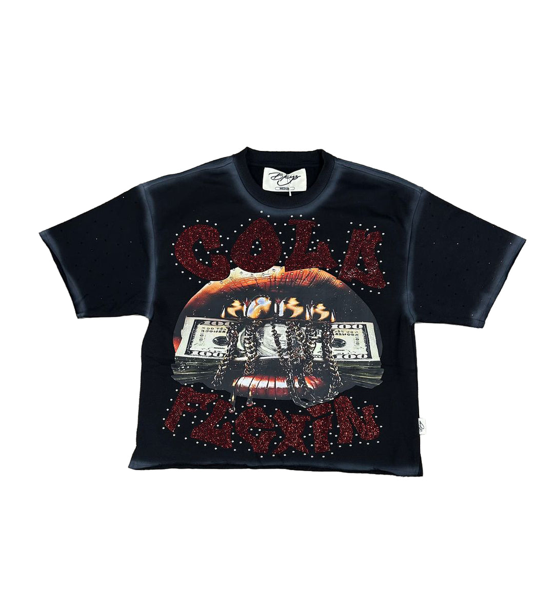 COLD F-Terry Cropped T-Shirt - Black (T1481)