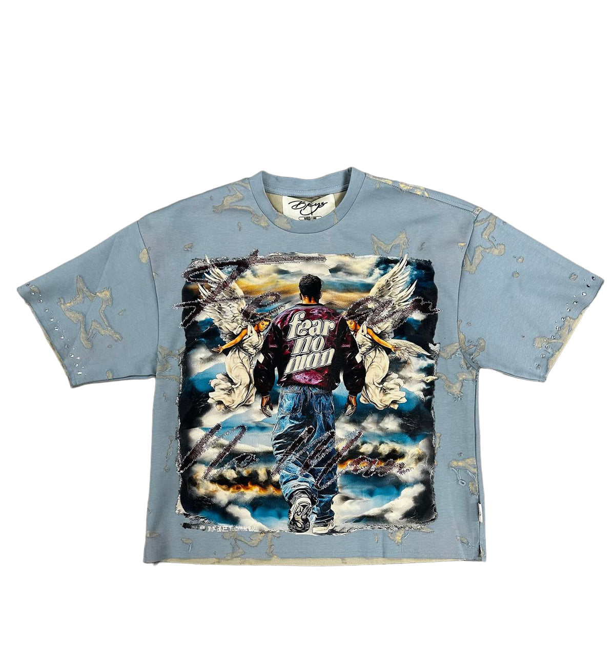 BKYS Fear No More Cropped T-Shirt Blue T1496 | Pro Feet