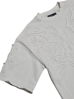 PJ Mark Acid Washed French Terry Cropped Tee Off White | Pro Feet | T25141