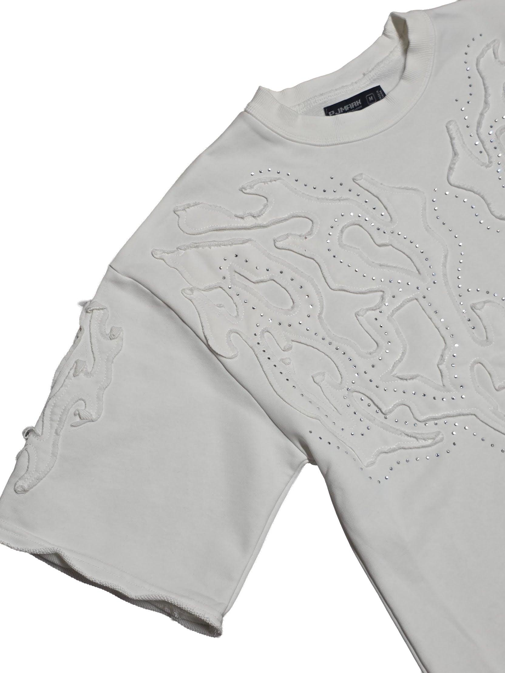 PJ Mark Acid Washed French Terry Cropped Tee Off White | Pro Feet | T25141