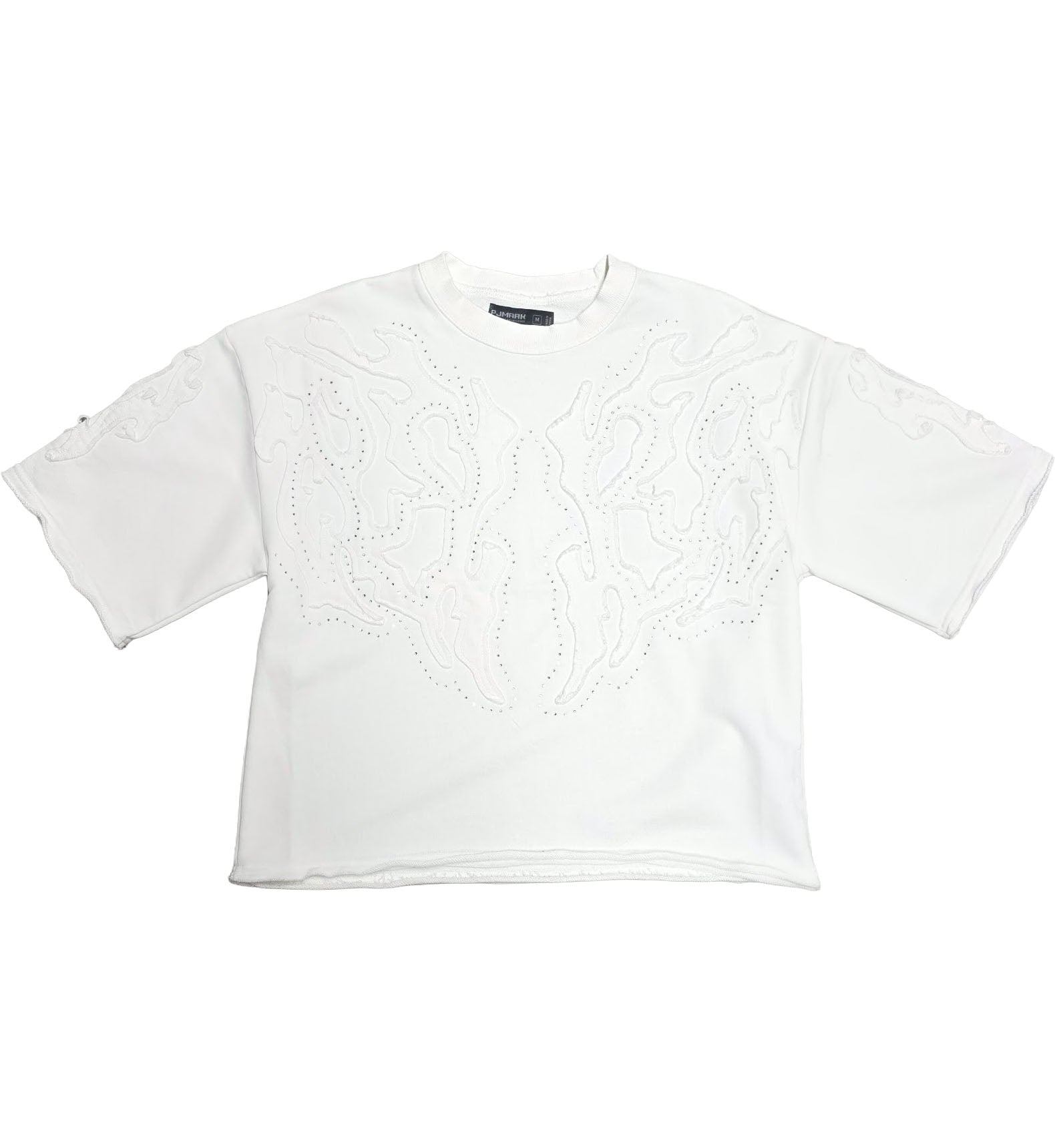 PJ Mark Acid Washed French Terry Cropped Tee Off White | Pro Feet | T25141