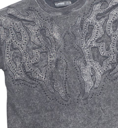 PJ Mark Acid-Washed F. Terry Cropped Tee – Black T25141 | Pro Feet
