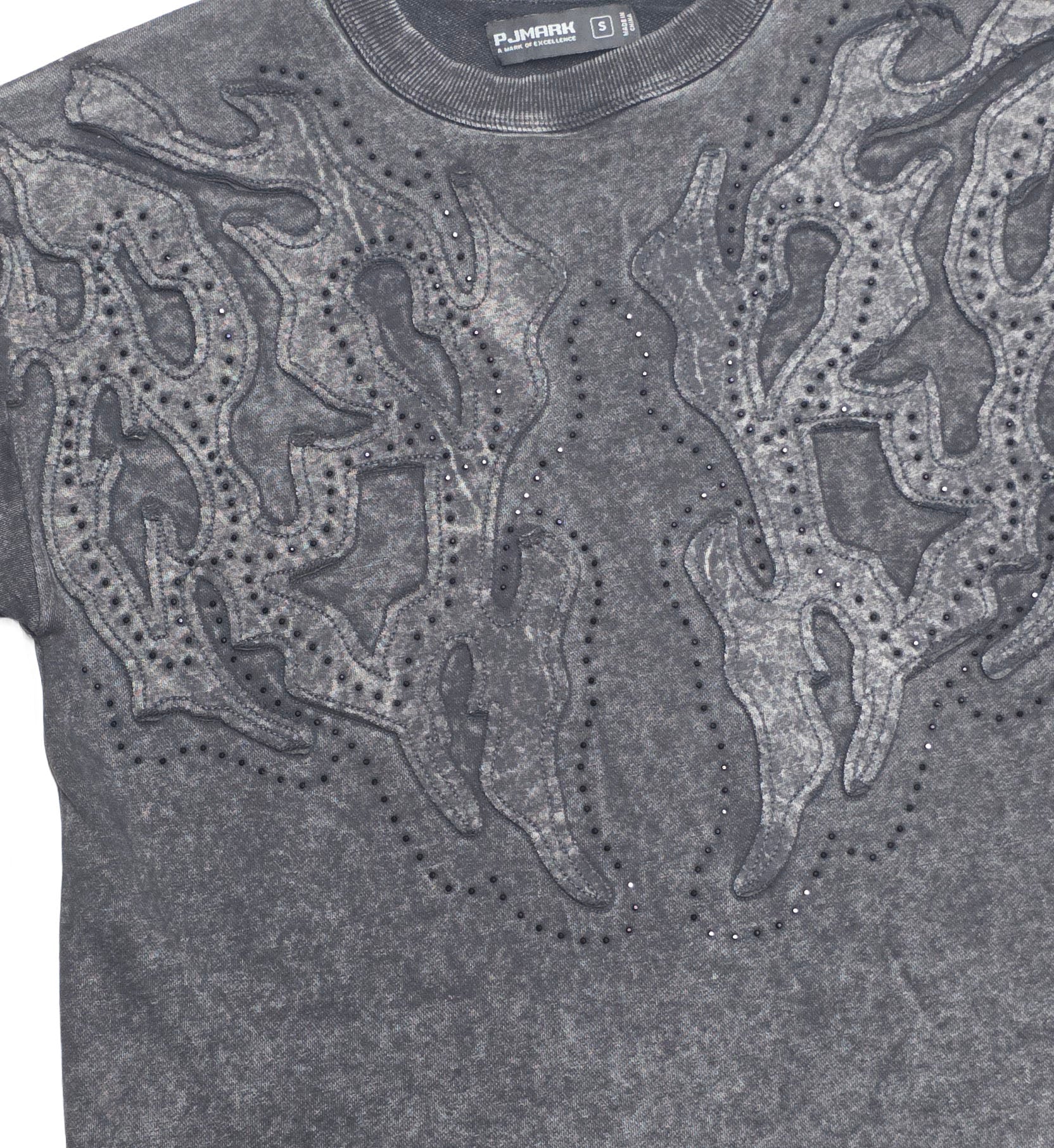 PJ Mark Acid-Washed F. Terry Cropped Tee – Black T25141 | Pro Feet