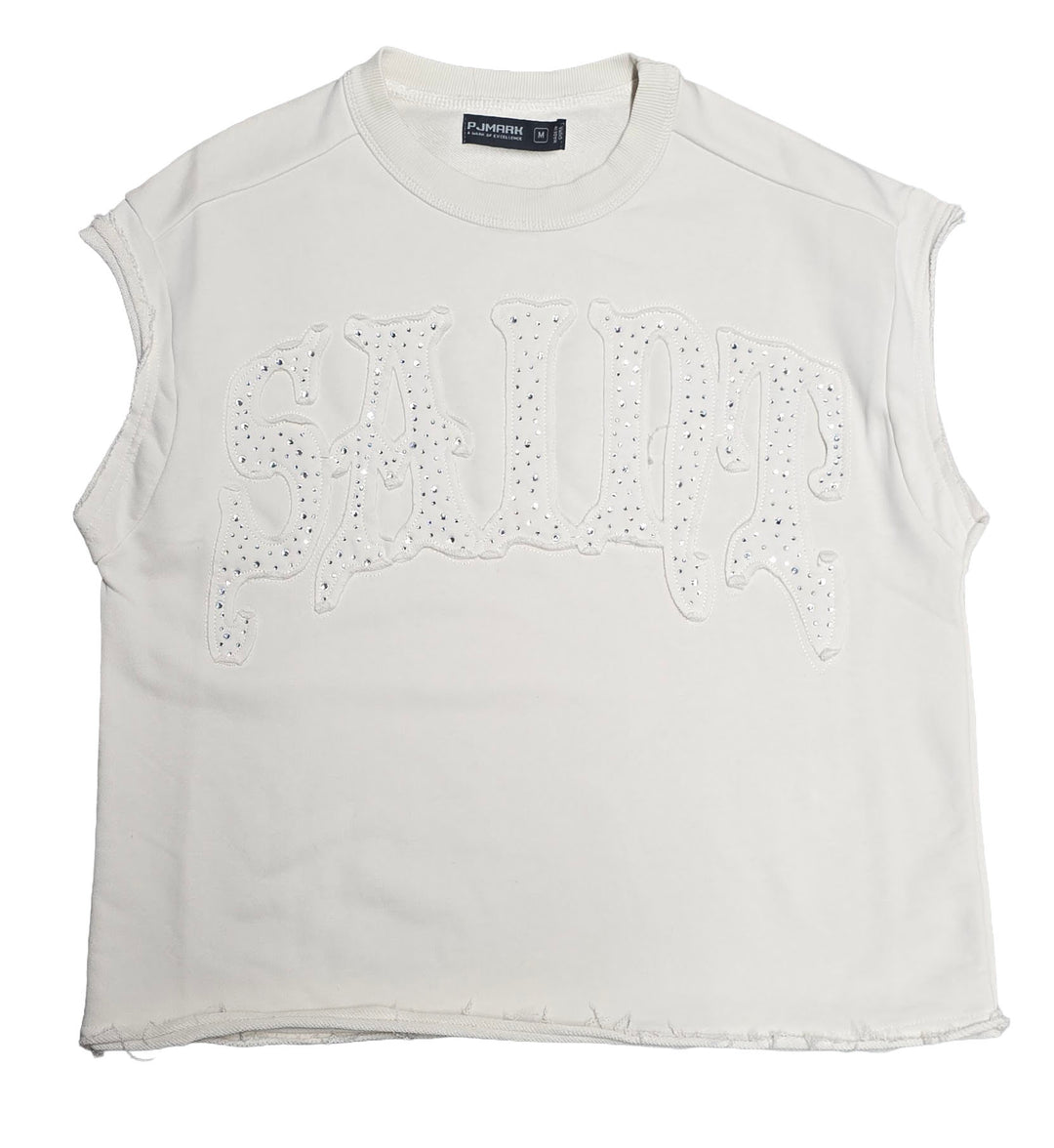 PJ Mark Spray Wash F. Terry Muscle Tee – Bone Ash T2601 | Pro Feet