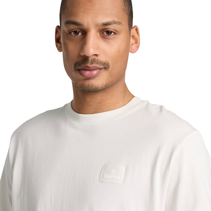 Timberland Men’s Silicon Badge Short-Sleeve T-Shirt Vintage White TBC0YHBV | Pro Feet