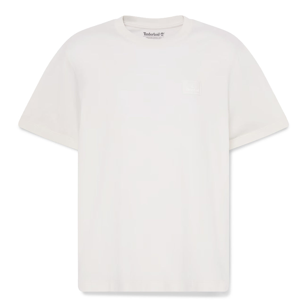 Timberland Men’s Silicon Badge Short-Sleeve T-Shirt Vintage White TBC0YHBV | Pro Feet