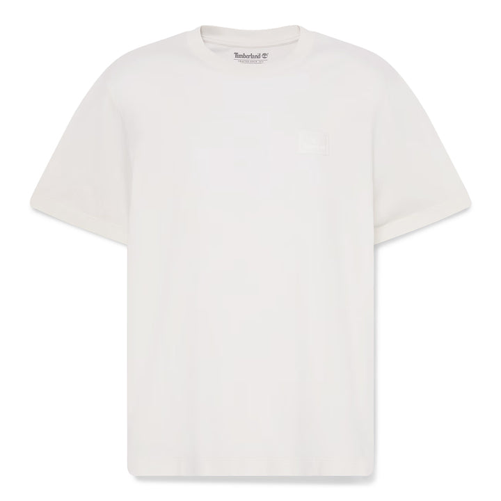 Timberland Men’s Silicon Badge Short-Sleeve T-Shirt Vintage White TBC0YHBV | Pro Feet