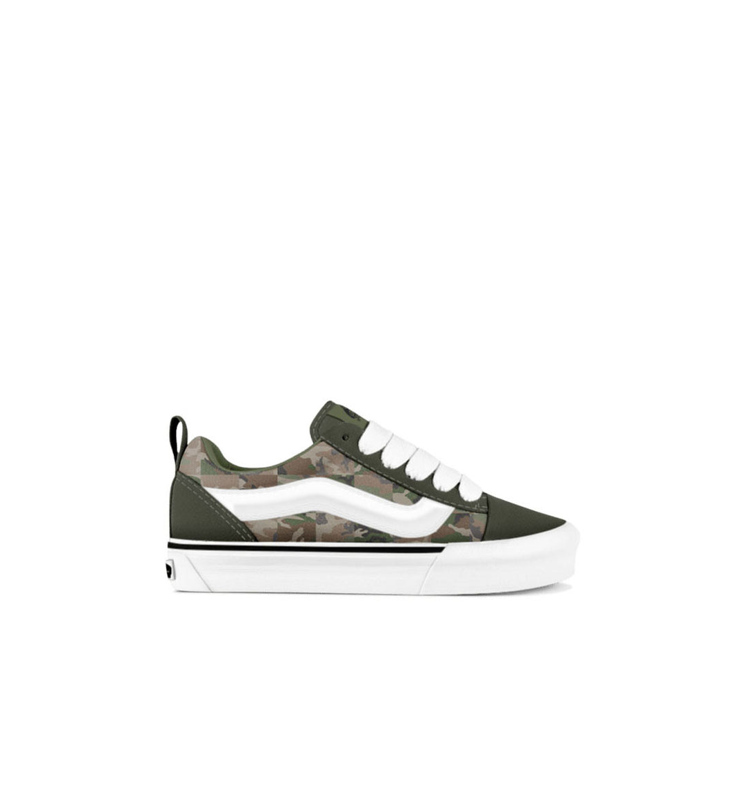Vans Knu Skool Elastic Lace TD Check Camo Obsidian Fern Green VN000D0KHK61 | Pro Feet