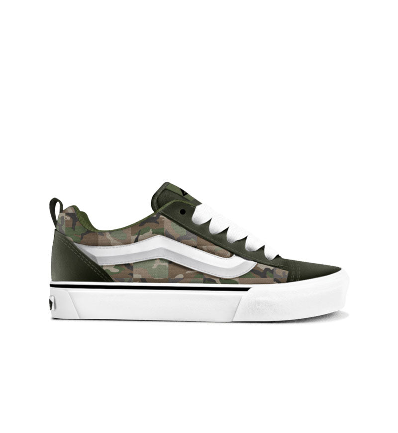 Vans Knu Skool GS Check Camo Obsidian Fern Green VN000D2THK61 | Pro Feet