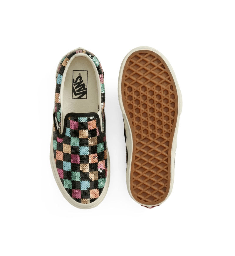 Vans Classic Slip-On GS Checkerboard Sequins VN000D35BML1 | Pro Feet