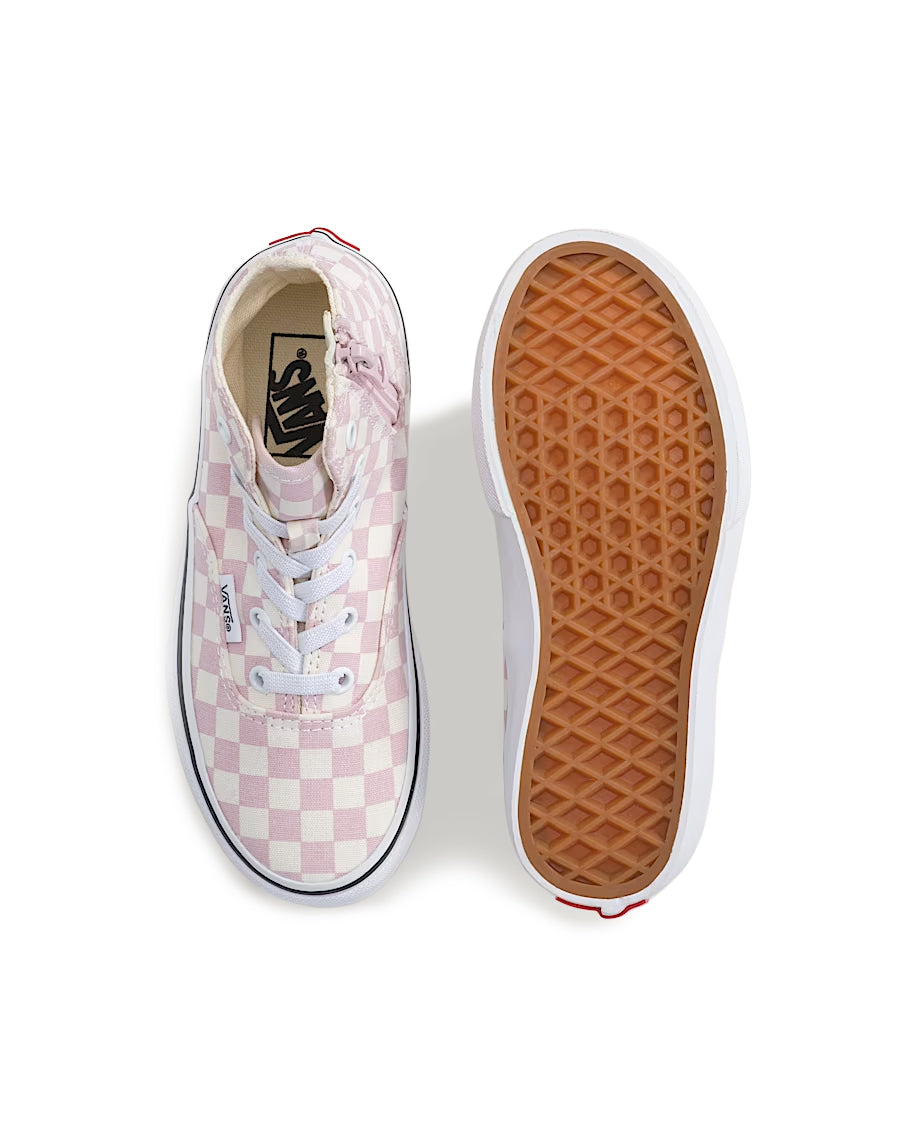 Vans Authentic Hi 2.0 Zip Shoe PS Checkerboard Pale Petal Pink VN000XUHGSF | Pro Feet