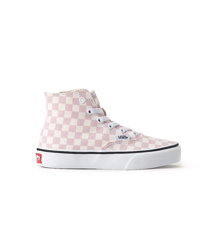 Vans Authentic Hi 2.0 Zip Shoe PS Checkerboard Pale Petal Pink VN000XUHGSF | Pro Feet