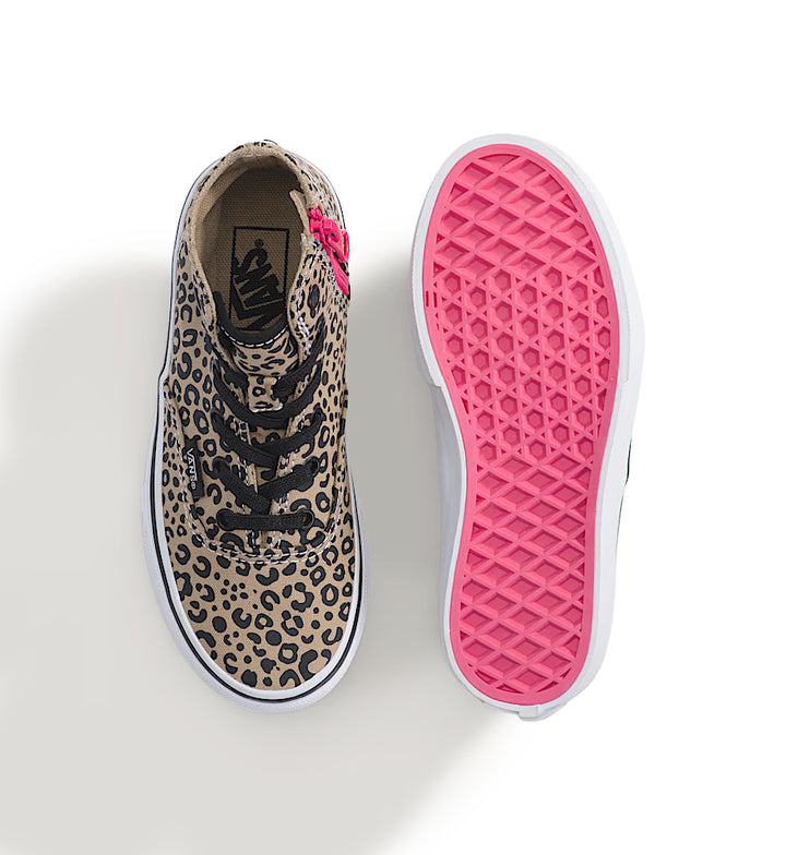 Vans Authentic Hi 2.0 Zip Shoe PS Leopard Incense Beige Pink Velvet VN000XUHHO8 | Pro Feet