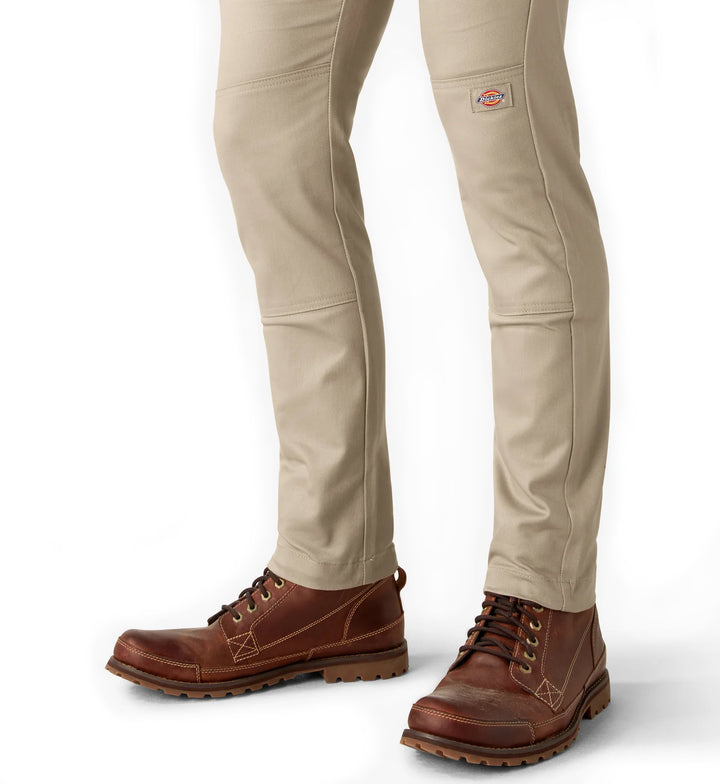 Dickies FLEX Skinny Fit Double Knee Work Pants Desert Sand WP811DS | Pro Feet