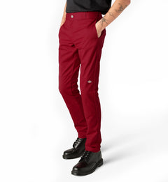 Dickies FLEX Skinny Fit Double Knee Work Pants English Red WP811ER | Pro Feet