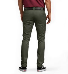 Dickies FLEX Skinny Fit Double Knee Work Pants Olive Green WP811OG | Pro Feet