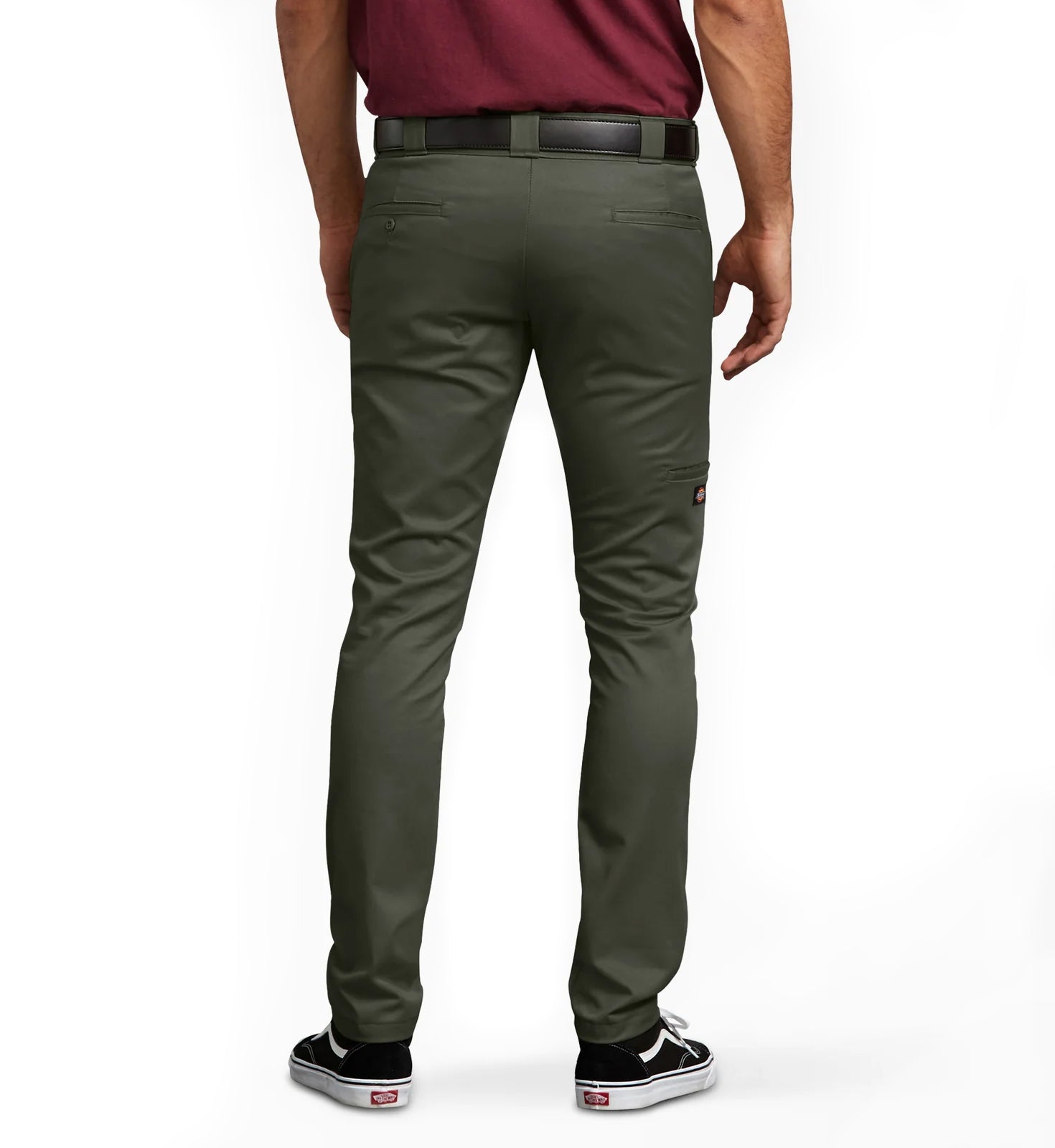 Dickies FLEX Skinny Fit Double Knee Work Pants Olive Green WP811OG | Pro Feet