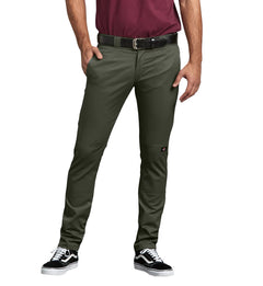 Dickies FLEX Skinny Fit Double Knee Work Pants Olive Green WP811OG | Pro Feet