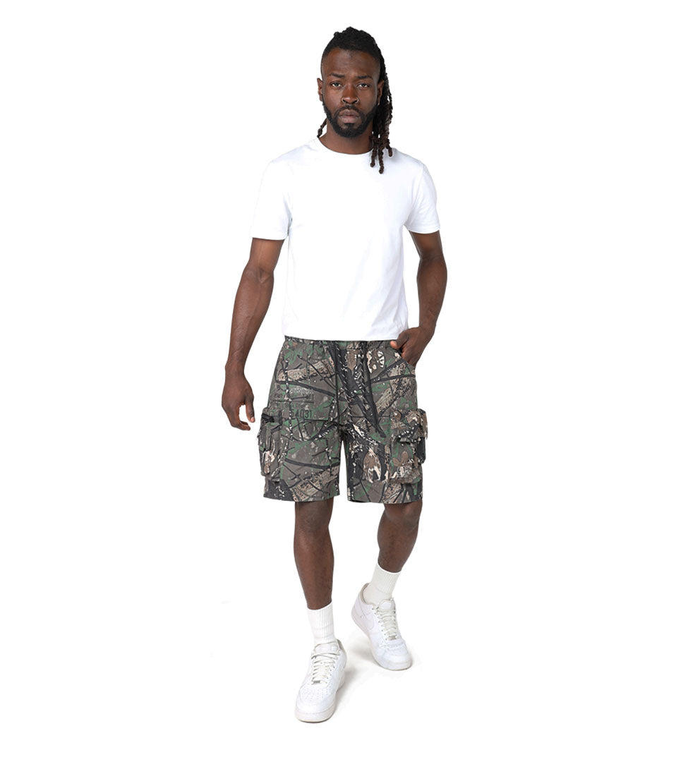 Smoke Rise Nylon Cargo Shorts Tree Camo (WS25283-CAM) | Pro Feet