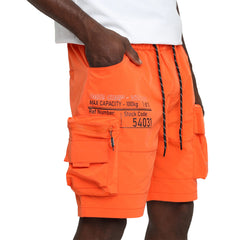 Smoke Rise Lounge Utility Cargo Shorts Orange | Pro Feet | WS25283