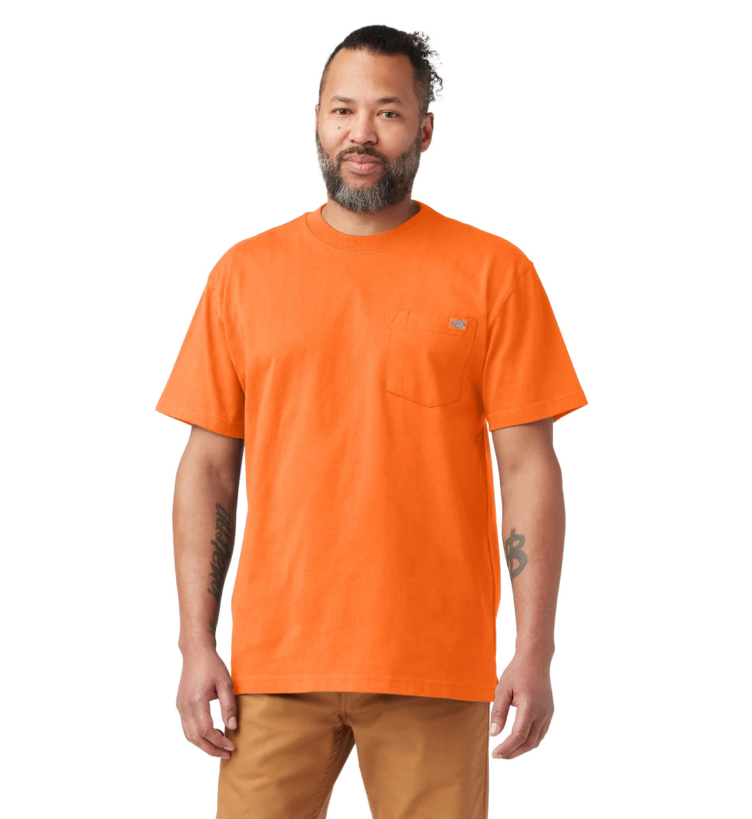 Dickies Heavyweight Short Sleeve Pocket T-Shirt Bright Orange WS450BOD | Pro Feet