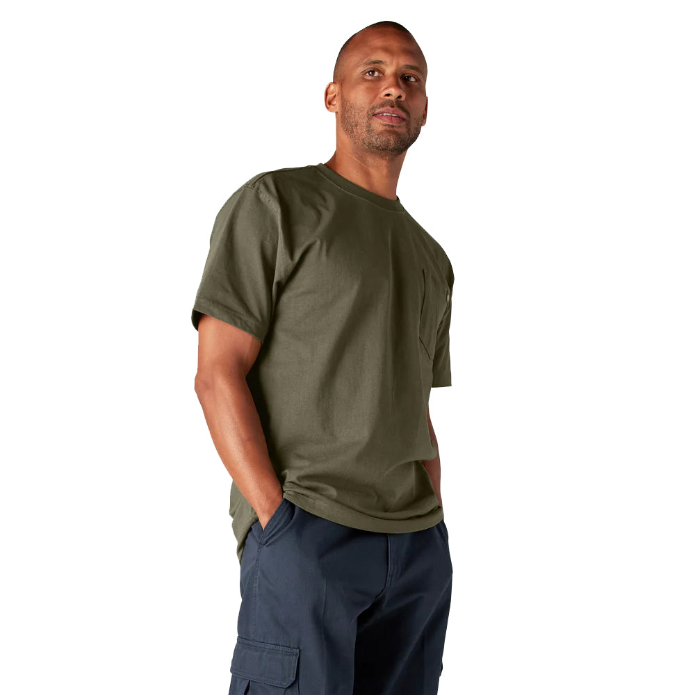 Dickies Heavyweight Short Sleeve Pocket T-Shirt Military Green WS450ML | Pro Feet