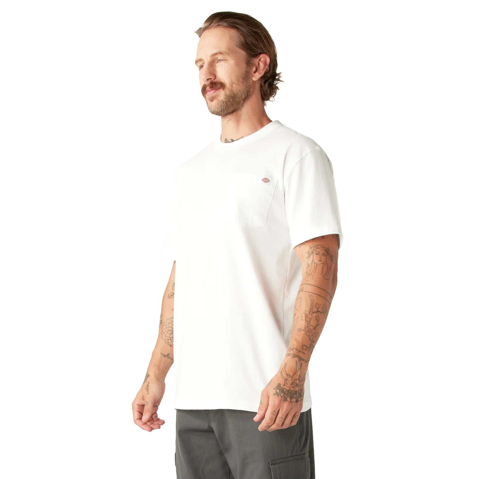 Dickies Heavyweight Short Sleeve Pocket T-Shirt White WS450WH | Pro Feet
